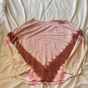 Pink and Brown Tie-Dye Top
